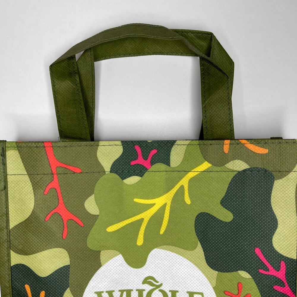 Whole Foods Market Mini Tote Reusable Shopping Bag — Green Garden Leaf Print NEW - Picture 7 of 16